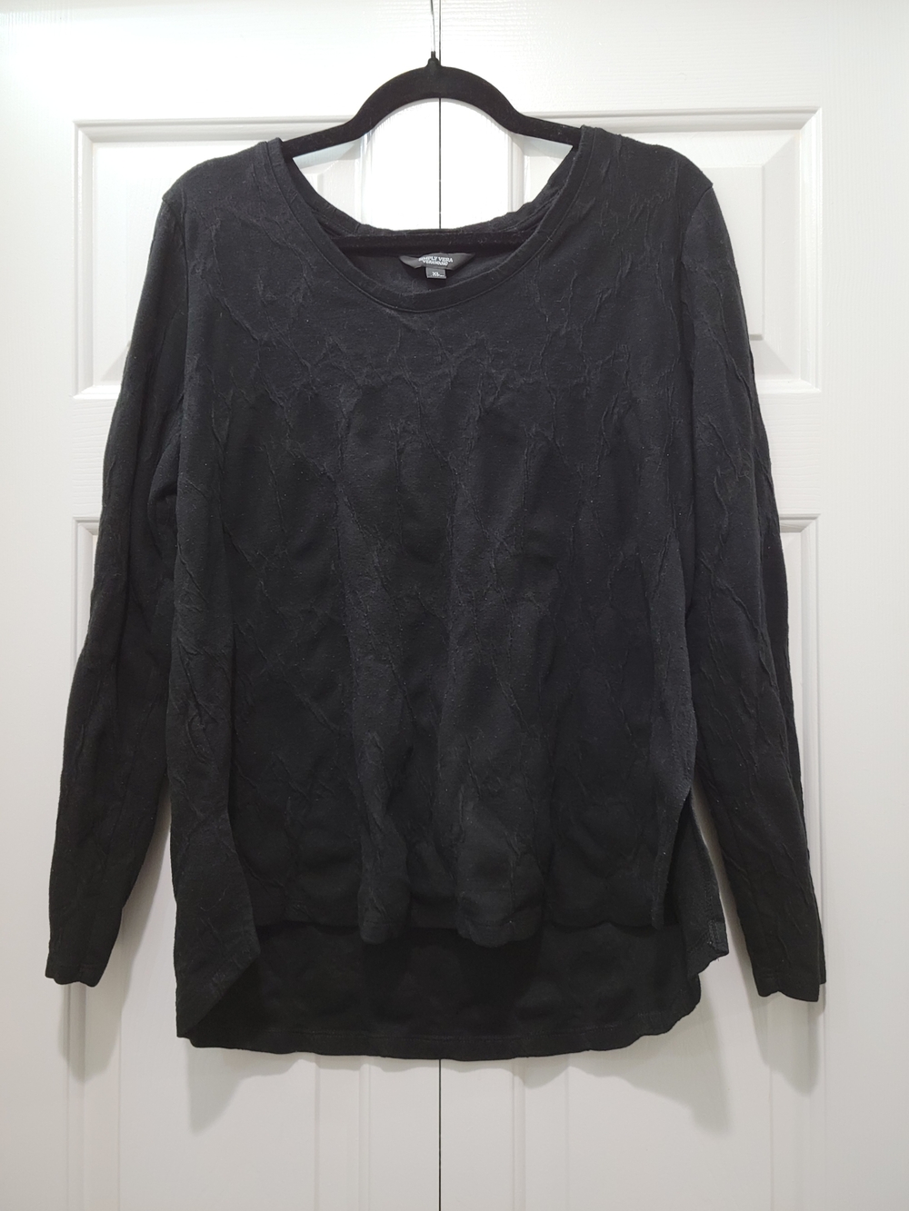 Simply Vera Vera Wang Black Textured Long Sleeve Sweatshirt